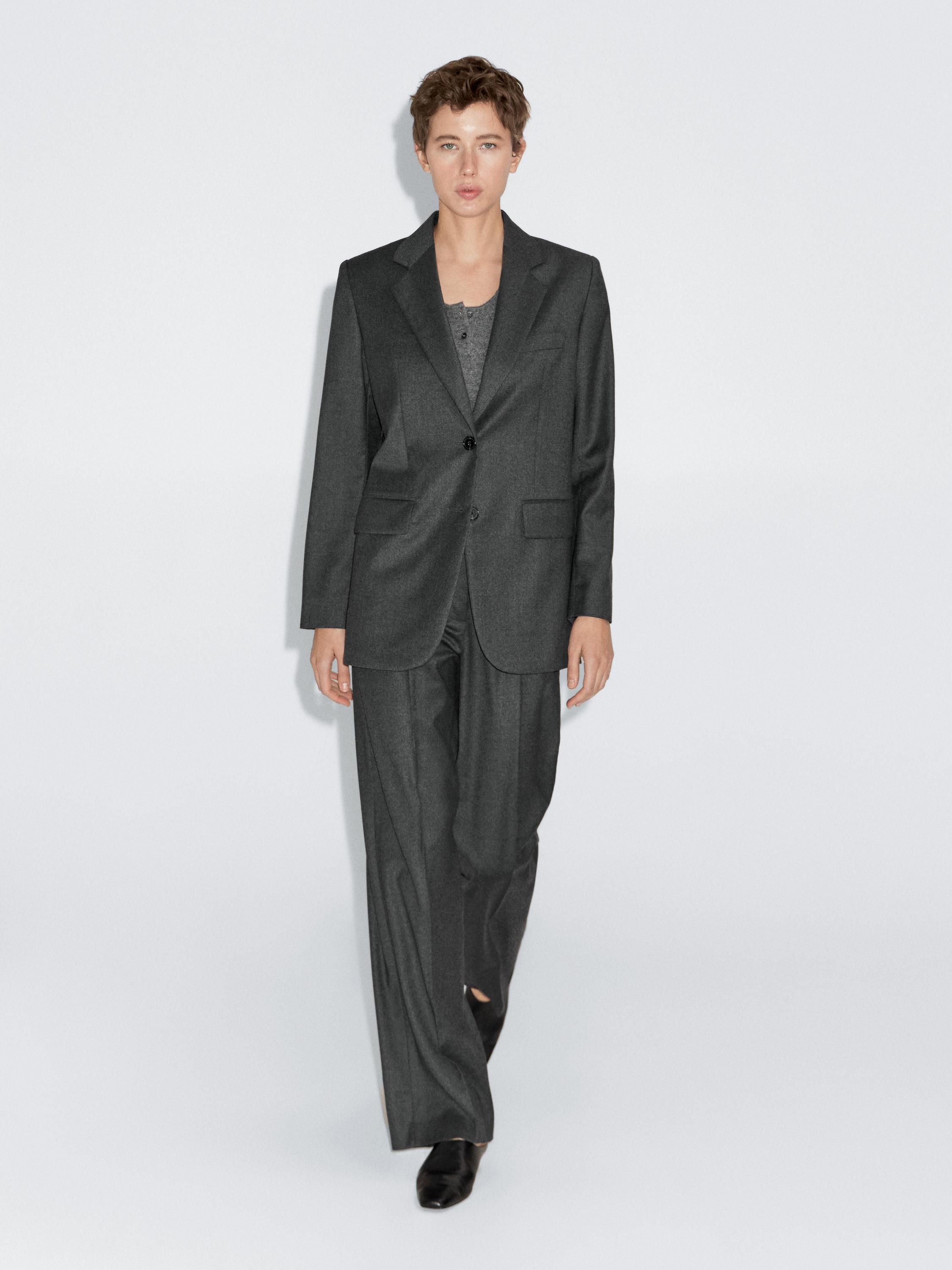 Veste de tailleur en flanelle 100 % laine